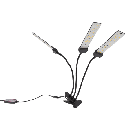 LED Vekstlys Klips Designet Svanehals Full Spektrum Tre Hoder