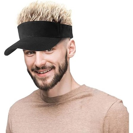 Justerbar solhatt med spiky hår mote parykk