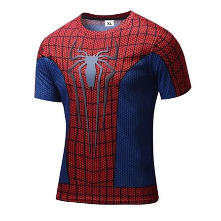3D Spider-Man -paintettu lyhythihainen kompressiopaita miehille Hengittävä Fitness Väri 1 XL Väri 1 Color 1 XL