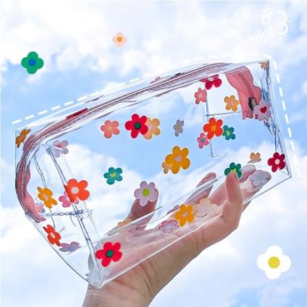 Söpö kynäpussi, Kawaii kynäkotelo, läpinäkyvä PVC kynäkotelo