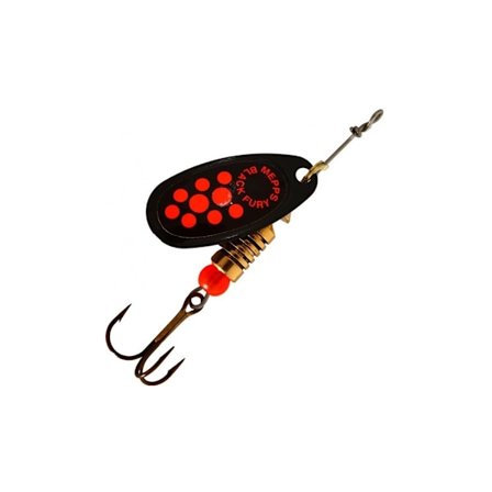 Spinner MEPPS AGLIA BLACK FURY-4 8,0g mustat/oranssit pisteet