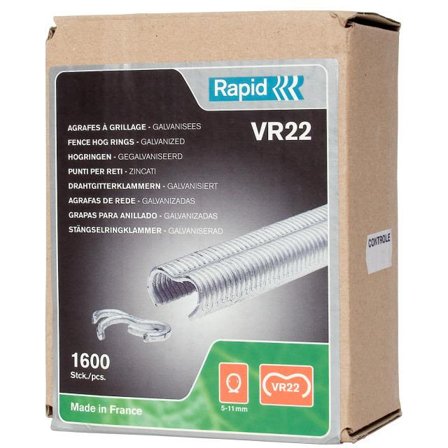 Rapid VR22 Ringklammer silver 1600-pack, Infästning