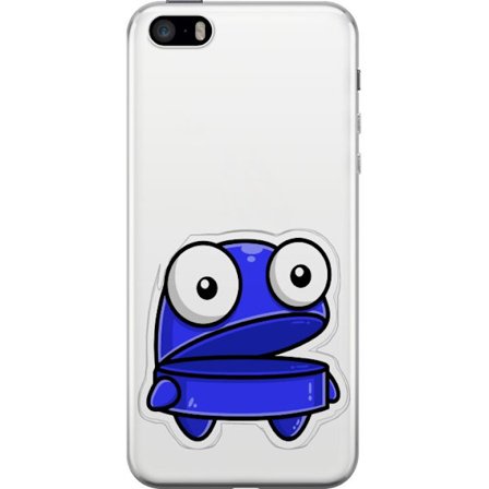 Kompatibel Mobilcover til Apple Apple iPhone 5s Blå tegneseriefigur med åbent udtryk og store øjne i sjov illustration