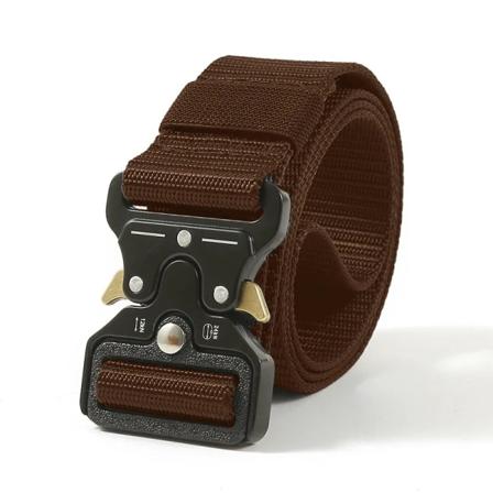 Taktiskt bälte för män utomhus Unisex funktion Kamp Överlevnad Hög kvalitet Nylon Sport Cykling Kamouflagebälten Lyx Coffee ZS 3.8cm X 125cm