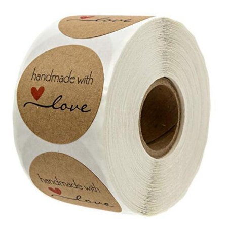 1,5 tum handgjord hemlagad kärlek klistermärke rad skrift etikett klistermärke runt kärlek kan etikett