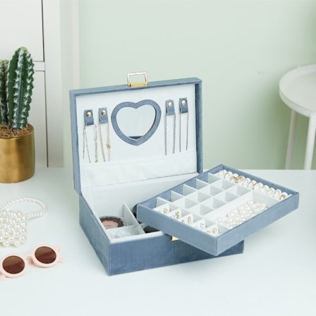 2-lags Smykke Organizer Box Stor Smykke Opbevaringsbokse til Halskæde Armbånd Øreringe Ringe
