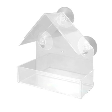 bedste kvalitet Vindue Vild Fugle Foder Hus Transparent Vild Bord Aftageligt Sugekopper Glidende Foderbakke til have