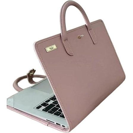 PU Laptopfodral Rosa Med Handtag Skyddsfodral Laptop Skyddsfodral, 14 Tum