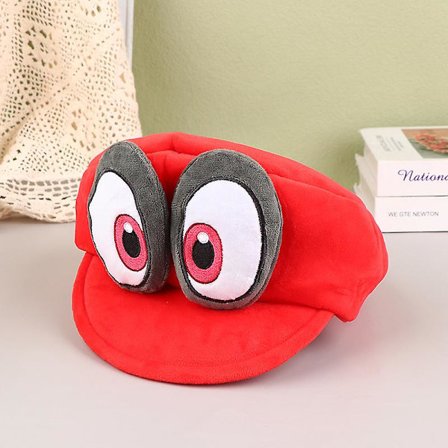Anime-spel Mario Odyssey Plyschhatt Nyhet Grön Röd Keps för Cosplay Kostym Halloween Födelsedagspresent