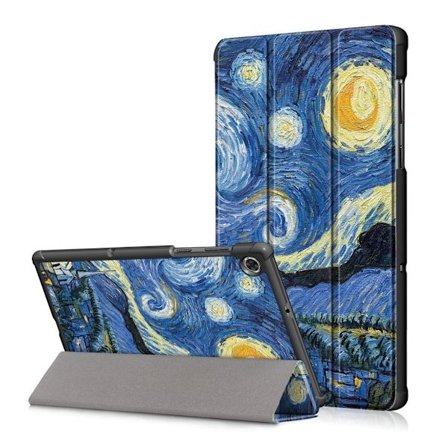 Lenovo Tab M10 HD Gen 2 trefaldigt mönstrat flipfodral i läder - Oljemålning