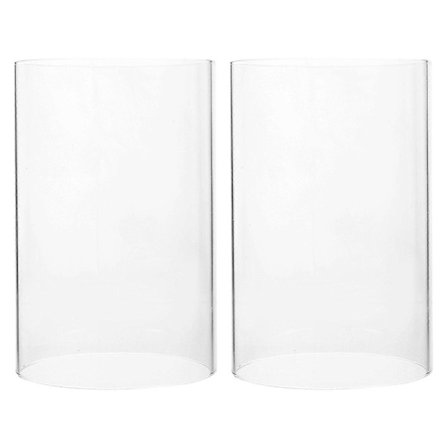 2 stk. Lysestaker Skorstein Rør Glass Sylinder Åpen Lysskjerm Glass Lys Sylinder