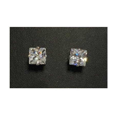 Magnet örhängen med stenar (fyrkantiga stenar)