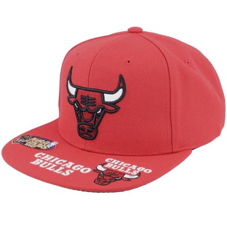 Mitchell & Ness - NBA Röd snapback Keps - Chicago Bulls Front Face Red Snapback @ Hatstore