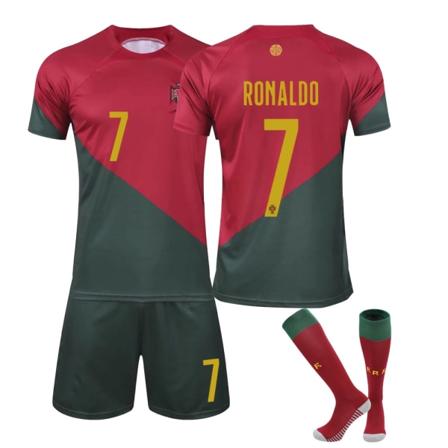 VM 2022 Portugal hjemmeskjorte nr. 7 Ronaldo-skjorte (170 zy - Perfet