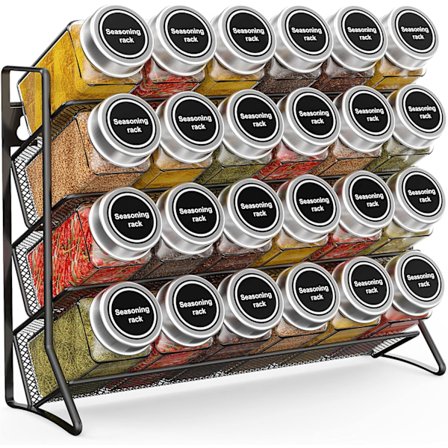 1 KPL Maustehyllyt Järjestäjä 4-tasoinen Seinään Asennettava Mausteteline Liimatarroilla ja Ruuveilla
