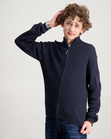C.P. Company TRICOT WITH ZIP Blau Pullover Jungen - Kids Brand Store
