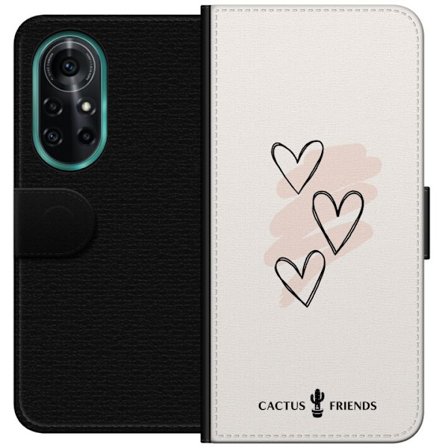 Kompatibelt Lommeboketui til Huawei Huawei nova 8 Pro Cactus and Friends - Soft Romance Sketch