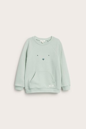 Newbie | Sweatshirt med bamseansikt | Grønn