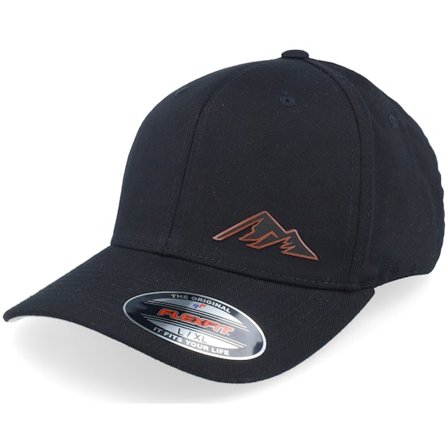 Wild Spirit - Svart flexfit Keps - Small Brown Mountain Icon Patch Black Flexfit @ Hatstore