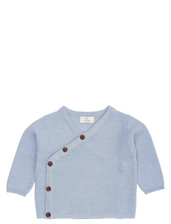COPENHAGEN COLORS Merino Baby Cross-Over Cardigan In Garter Stitch |Blå |68