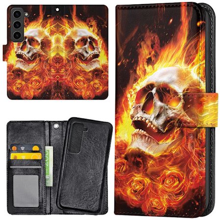 Samsung Galaxy S23 - Lompakkokotelo/Kuoret Burning Skull