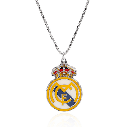 Baked Lackerad Reversible Necklace with Snake and Bone Chain - Fan Necklace for Football Club, Birthday