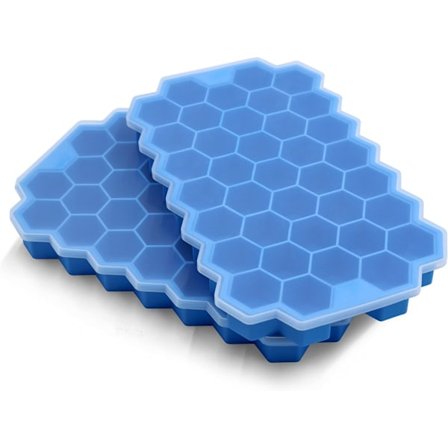 Isbitstråg för frys med lock - 37-ruts silikonisbitstråg med lock för små isbitar, lätt att lossa och återanvändbara