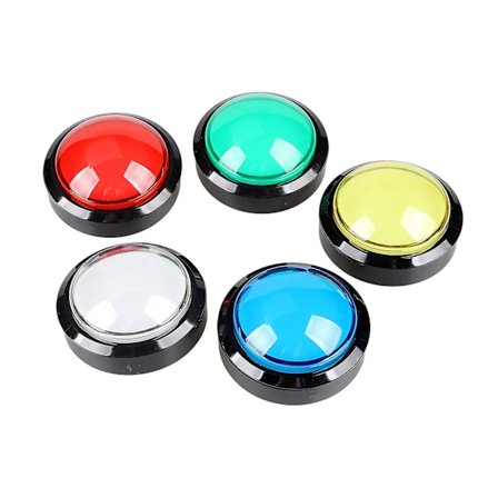 5x Arcade Knapper 60mm Kuppel 2.36 Tommer Led Trykknap Med Mikrobryter Til Arcade Maskine Videospil