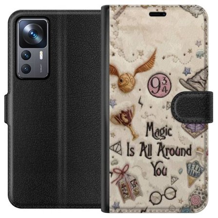 Kompatibelt Lommeboketui til Xiaomi Xiaomi 12T Pro Broderad magisk illustrasjon med symboler, sitater og fantasiverden inspirert av eventyr som skaper