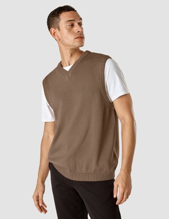 Shaping New Tomorrow - Heavy knit vest - Mocha - Herre - Størrelse XL