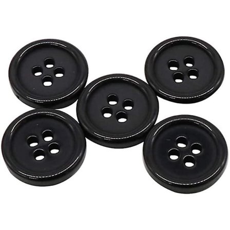 50 kpl/setti 20mm DIY-nappi Värikäs karkkiväri Nelisilmäinen lasten vaatenappi Työvaatteiden nappi (musta)