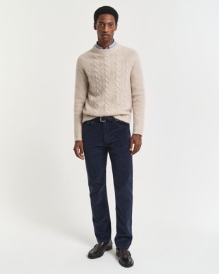 GANT - Regular fit kordfløyelsjeans til herre evening blue