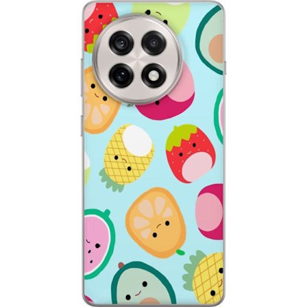 Kompatibelt Mobildeksel til OnePlus 13R Mønster av kawaii-frukter som jordbær sitron ananas og avocado på lyseblå bakgrunn