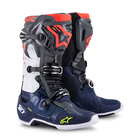 Stivali Cross Alpinestars Tech 10 Grigio-Blu-Rosso 48