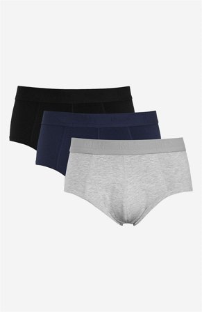 Cellbes of Sweden - Underbukser i myk bomull 3-pack i lysegråmelert + marineblå + svart for menn i størrelse XXL