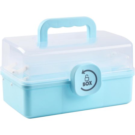 Lääkeorganisaattorilaatikko, 3-kerroksinen ensiapulaatikko, monikäyttöinen säilytyslaatikko lokeroilla, lääkepurkki