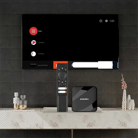 ATV Android 14 Smart TV Box 4G+32G AV1 S905W2 Quad-Core Dual WiFi Stemmefjernbetjening Medieafspiller 8K 4K Set Top Box EU Stik