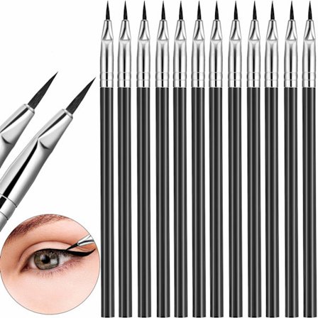 12 Stykker Skrå Eyeliner Børster Farge Børster Gel Flytende Tynn Sminke