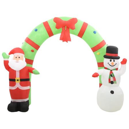 Vidaxl Uppblåsbar Juldekoration Jultomte & Snögubbe Led 223 Cm Multifärg