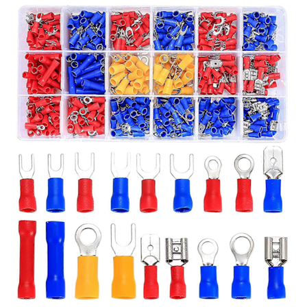 520 stk. Elektriske Kabelsko, Elektriske Krympeforbindelser, Ringkabelsko, Flade Forbindelser, Butt-Forbindelser, Spade Kabelsko