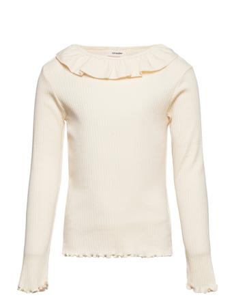 Nmfomina Ls Slim Top Lil T-shirts Long-sleeved T-shirts Beige Lil'Atelier*Betinget Tilbud