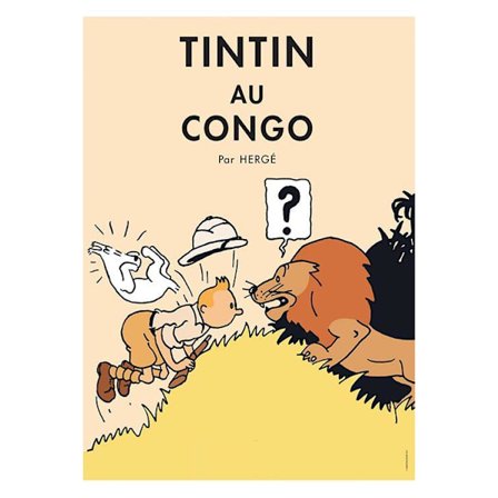 Poster - Tintin au Congo - Tintin i Kongo Originalfärger