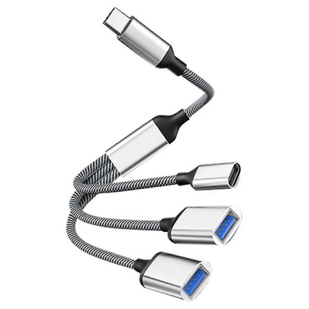 Hot USB Splitter USB C OTG-kabel Telefonadapter Kompatibel med mobiltelefon, bærbar PC, nettbrett