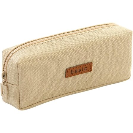 Skolpennfodral Liten ficka Pennfodral Enfärgad Case Pojkar Pennhållare (beige)