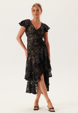 Goddiva-Chiffon Flutter High Low Dress-M (UK12)