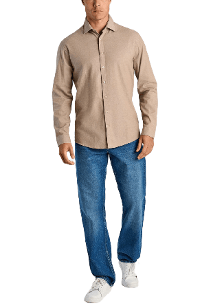 Lindbergh Soft Indigo Stretch Shirt L/S Skjortor Herr Grå S