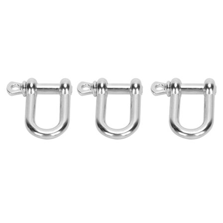 3 stk. U-bøjle Zinklegering D-ring Lås Buesjakkel til Paracord Armbånd Fladt Hoved