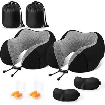 Matkailutyyny Premium Memory Foam, Mukava ja tukeva niskatyyny, Niskatyynyt nukkumiseen matkustamiseen, Lentokoneen tyyny nukkumiseen lentokoneessa, 
