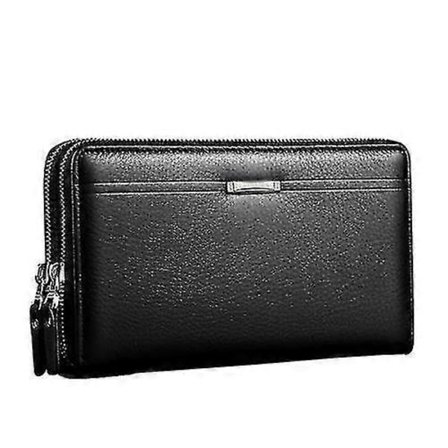 Leinasen A80 Multi-kort Herre Håndveske Dobbel Glidelås Stor Kapasitet Lommebok [DB]