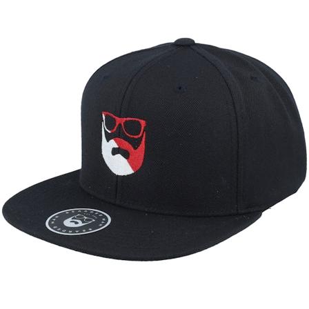 Bearded Man - Noir snapback Casquette - Split Logo R/W Black Snapback @ Hatstore